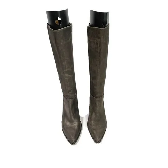 Corso Como Huey Dusted Metallic Leather Boot Size 8.5 US Gunmetal Dusted Chain - Picture 4 of 17